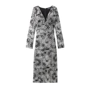 The Kooples Black & White V-Neck Bandana Print Long Sleeve Dress Women’s Size 0